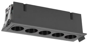 Corp incastrabil cu 5 spoturi LED BLAU negru