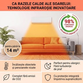 Klarstein Wonderwall Air Art Smart, încălzitor cu infraroșu, frunză, 120 x 60 cm, 700 W
