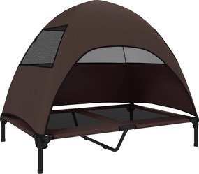 PawHut Pat exterior pentru câini cu acoperiș, Pat ridicat pentru câini mari, 106 x 76 x 99 cm, Cafea | Aosom Romania