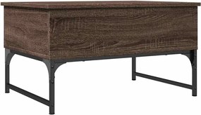 vidaXL Măsuță de cafea stejar maro 70x50x40 cm lemn prelucrat și metal