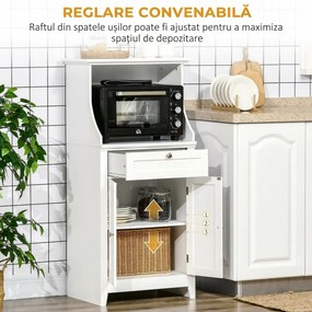 HOMCOM Dulap Bucătărie pentru Cuptor cu Microunde cu Sertar și Dulap 2 Uși Alb | Aosom Romania