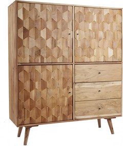 Dulap din lemn Mystic Living 140cm, salcam natur