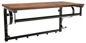 Cuier de perete cu poliță NATE, maro/negru