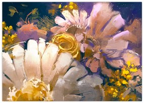 Tablou pe sticlă - Flori (70x50 cm)