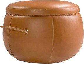 Taburete cu spatiu de depozitare LUX design italian Cowhide camel