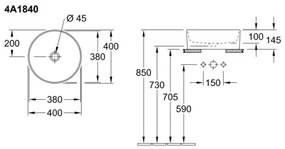 Villeroy & Boch Lavoar COLLARO pentru blat Ø 40 cm, ceramică, alb - 4A1840R1