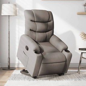 vidaXL Fotoliu rabatabil cu ridicare pe verticală, gri taupe, textil