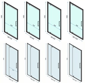 Cabina de dus de colt Rapid Swing Negru 100x80cm, Rea