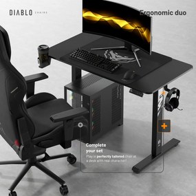 Birou reglabil pe înălțime Diablo X-Tensio 1100 negru