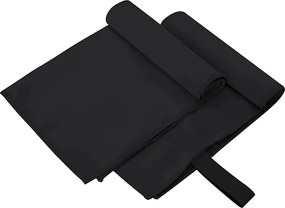 vidaXL Prosoape Sport 2 pcs Negru 50 x 30 cm Poliester și poliamidă