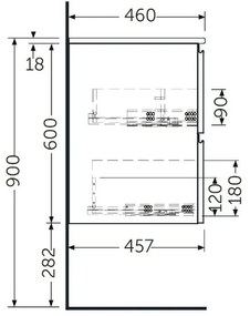 Mobilier suspendat incastrabil pentru lavoar, Joy, 60 cm stejar deschis, Rak Stejar deschis