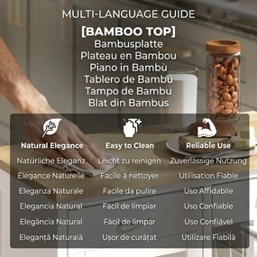 HOMCOM Cărucior de Bucătărie din Bambus cu 2 Sertare, Dulap, Raft și 2 Coșuri din Oțel, 67x35x80 cm, Alb | Aosom Romania