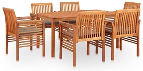 vidaXL Set mobilier de exterior cu perne 7 piese, lemn masiv de acacia