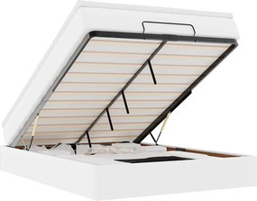 vidaXL Cadru de pat otoman cu saltea alb 140x190 cm piele artificială
