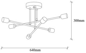 Lustră aplicată FLOWER 6xE27/40W/230V
