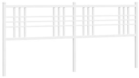 376410 vidaXL Tăblie de pat metalică, alb, 193 cm