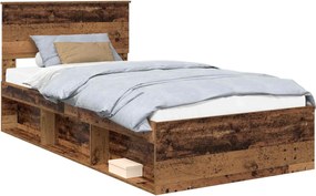 vidaXL Cadru de pat Lemn vechi 100 x 200 cm Lemn de pin masiv