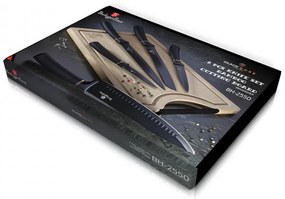 Set cutite otel inoxidabil (6 piese) cu tocator din bambus Black Rose Collection Berlinger Haus BH 2550