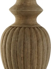 Lampă de masă din lemn sculptat cu abajur din iută naturală, 44×44×91 cm, „Coloniale"