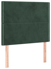 Cadru de pat cu tablie, verde inchis, 80x200 cm, catifea Verde inchis, 80 x 200 cm, Culoare unica si cuie de tapiterie