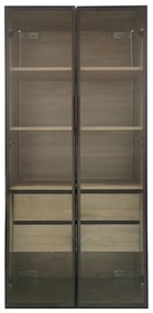 Set de 2 dulapuri de baie cu iluminare LED, Negru | Aosom Romania