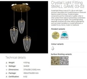 Lustra cu 3 pendule Cristal Bohemia Exclusive SMALL GAME 03-03