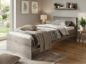 Pat ELISA 90 x 200 cm, stejar trufa Saltele: Saltea Sommera 18 cm, Somiera pat: Fara somiera