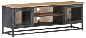 323499 vidaXL Comodă TV, gri, 120 x 30 x 40 cm, lemn masiv de acacia/oțel