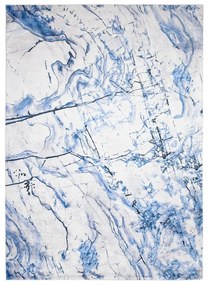 Covor simplu alb și albastru cu model abstract Lăţime: 140 cm | Lungime: 200 cm