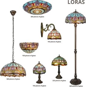 Brilagi - Lampă de podea Tiffany cu vitralii LORAS 2xE27/60W/230V