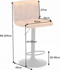 Set 2 scaune de bar Portland catifea galben mustar
