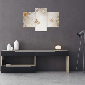 Tablou - Flori cu fluturi (90x60 cm)