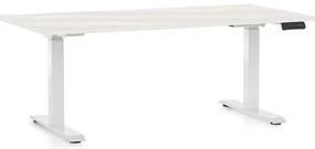 Masă înălțime reglabilă OfficeTech C, 160 x 80 cm, picioare albe, frasin alb