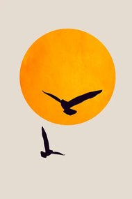 Ilustrație Birds In The Sky, Kubistika