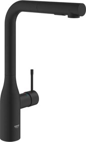 Baterie bucatarie cu dus extractibil Grohe Essence negru mat Phantom Black