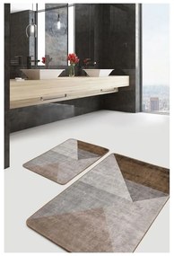 Covorașe de baie gri-maro 2 buc. din catifea 60x100 cm – Mila Home