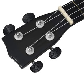 Set de ukulele soprano, pentru copii, cu husa, negru, 23   Negru, 23