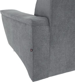 Colţar extensibil, material textil gri, model stânga, SANTIAGO