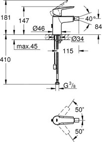 Baterie bideu Grohe Start-32281002
