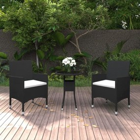 3058458 vidaXL Set mobilier de grădină, 3 piese, poliratan