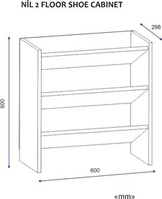 Pantofar hol nil 2 Homs ,60x60x29.8 cm alb