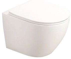 Set vas WC suspendat, Fluminia, Alfonzo, cu capac quick release si soft close, alb