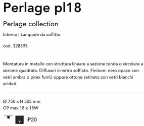 Lustra aplicata design modern Perlage pl18 negru/fumuriu