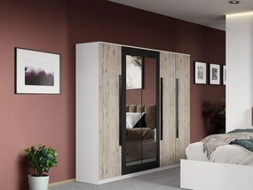 Set mobila dormitor 4 piese Alb/Lemn Riveri C16