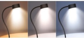 Lampă LED flexibilă dimabilă cu clemă Solight WO3001-B LED/2W/5V 3000/4000/6500K negru