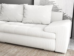 Colțar extensibil dumonde cu ladă de depozitare si sezut confortabil din spuma high-density, Leonardo Zoom Crem 260x185 cm