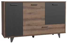 Comoda Benvenutti, Stejar Pamantiu Si Stejar Negru, 154.5 Cm