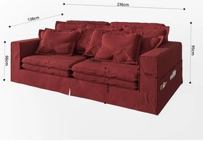 Canapea roșie 236 cm Nora – Ropez