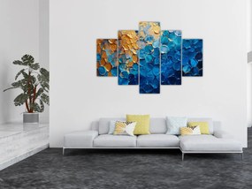 Tablou - Pictura albastru-auriu (150x105 cm)