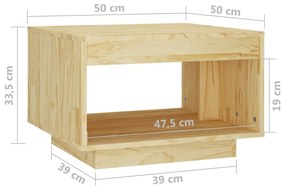 Masuta de cafea, 50x50x33,5 cm, lemn masiv de pin 1, Maro